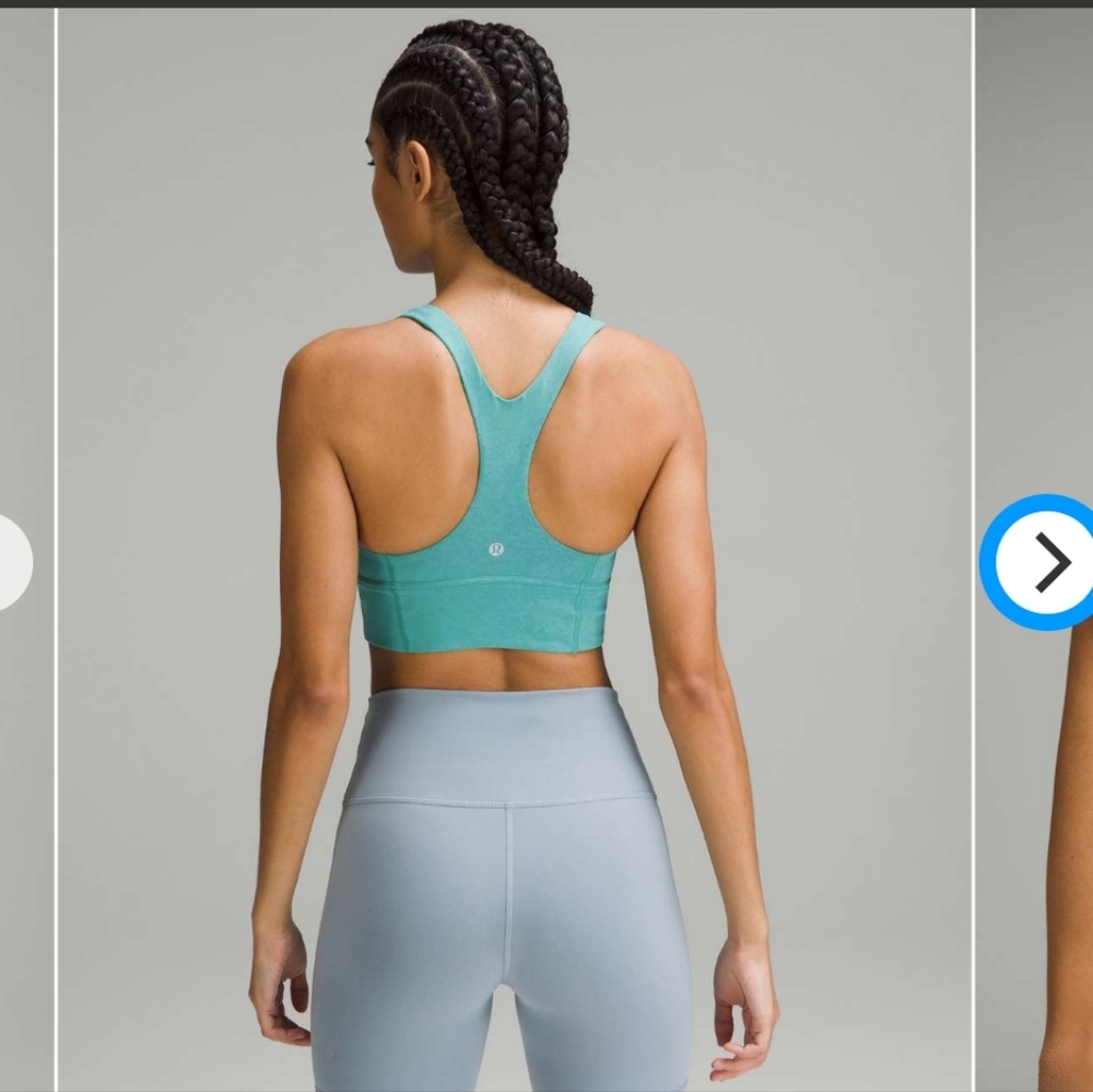 #233. lululemon Wunder Train Longline Bra - Medium Support.C/D Cup. Teal EUC - Picture 4 of 8